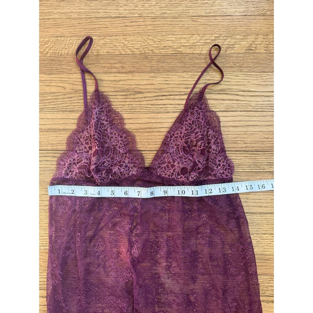 Sheer Purple Lace Babydoll Slip Dress Lingerie Romantic Goth Fairy - Picture 8 of 9